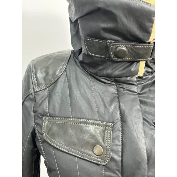 MATCHLESS London Sz 40 XS S Black Waxed Shearling Trim Lined Jacket Coat Sheffie - Picture 11 of 16